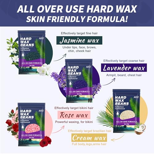 Waxing Kit for Women Men - Digital Wax Kit for Hair Removal with Post-Wax Cream, Silicone Bowl & 55 More Accessories, at Home Use Warmer for Body, Bikini, Eyebrow, Face, Sensitive Skin