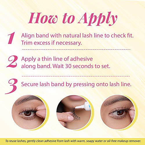 Andrea False Eyelashes Flirty Style 70 - Black, Lightweight, Reusable Strip Lashes for Everyday Wear, 4-Pack