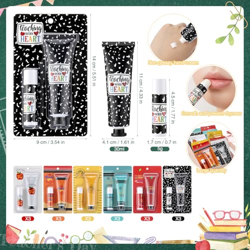 Loopeer 36 Sets Teacher Appreciation Gifts Bulk Hand Cream Lip Balm Set Thank You Gift Travel Size Hand Lotion Moisturizing Lotion Set for Teacher Appreciaton Week Graduation Staff Coworkers