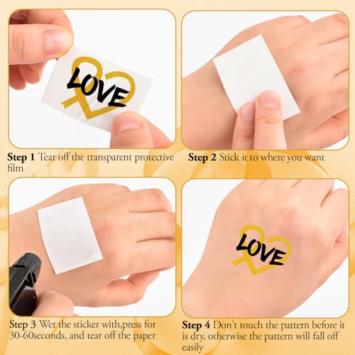 WANDIC 30 Sheets Childhood Cancer Awareness Temporary Tattoos, Gold Ribbon Awareness Tattoo Sticker Cancer Survivor Decals for Charity Decoration