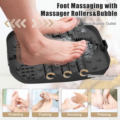 Foot Spa Bath Massager with Heat, Bubble, Temperature Control, Remote Control, Touchscreen, Pumice Stone, Pedicure Foot Spa Gift for Man Women Mother Father (Plus Size)