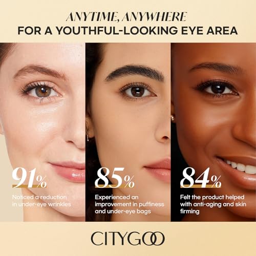 CITYGOO Retinol Eye Stick Hydrating: Dark Circle & Puffiness Balm with Retinol & Collagen - Anti Aging Wrinkle Cream For Women - Travel Friendly and Korean Skin Care (Retinol 10G)