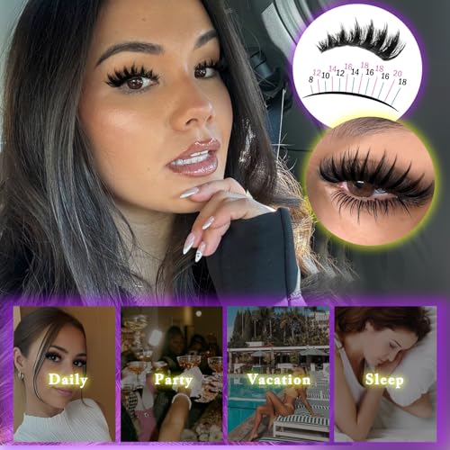 Manga Lash Clusters 100D Lash Cluster Kit 8-18mm With Spikes Eyelash Clusters Long 12-20mm Anime Lash Clusters Kit Volume DIY Individual Lashes Bond & Seal Tweezers