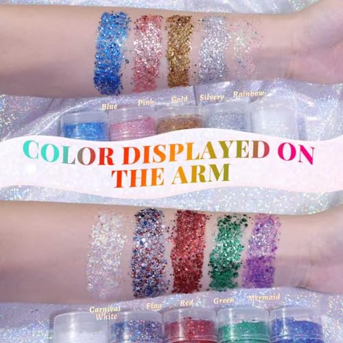 Rainbow Face and Body Glitter Stick for Sparkling Makeup, Hair Glitter Accessories for Women, Highlighting Stick for Fairy Dust Makeup, Cheerful Face Glitter for Festive Parties and Carnivals