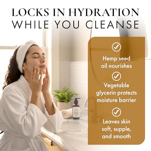 ELLA PURE Peptide Face Wash for Mature Skin ? Anti-Aging Facial Cleanser to Reduce Wrinkles & Improve Firmness, Gentle & pH Balanced for Women Over 40, with Hemp Seed Oil, 4oz