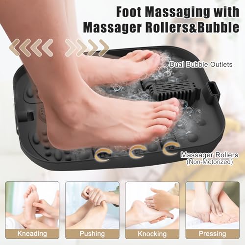 Collapsible Foot Spa Bath with Massager and Heat and Bubble Jets, Temperature Control, Remote Control, Pumice Stone, Pedicure Foot Spa for Relaxation Gift for Women Man