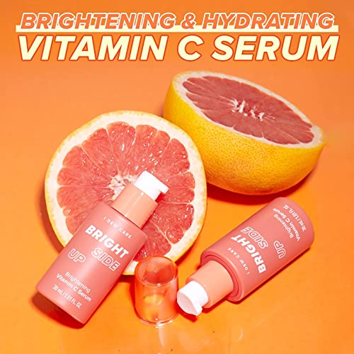 I DEW CARE Bright Side Up Brightening & Hydrating Vitamin C Serum with Niacinamide + Glow Easy Vitamin C Tinted Lip Oil Gloss with Jojoba Seed Oil Bundle