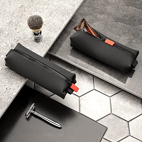 TOOLETRIES The Koby Mini Kit - Silicone Toiletry Organizer, Bathroom Travel Bag - Features Heavy-Duty Zipper, Leak Resistance, Easy to Clean - Charcoal