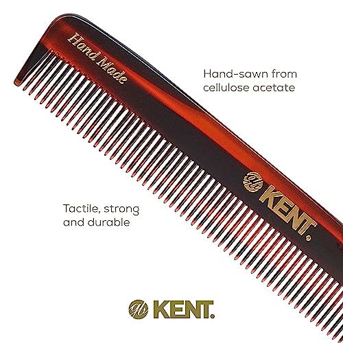Kent F3T Tortoiseshell Fine Tooth Comb - Hair Parting and Straightening Comb for Men's & Women's Dandruff Remover, Saw Cut and Hand Polished Made in England
