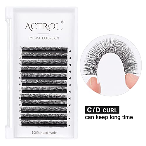 YY Lashes Extension Professional Grade Black 0.07mm C Curl 9mm Volume Individual YY Eyelashes Extension Y Shaped Soft Eyelashes Thin Root Easy Fan Making for Lash Artists