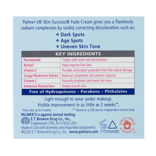 Palmer's Skin Success Anti-Dark Spot Fade Cream with Vitamin E and Niacinamide,for All Skin Types 2.7 Ounce,(Pack of 2)