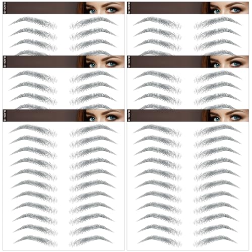 Aresvns Black Eyebrows Tattoo Sticker 66 Pairs, 4D Lifelike Imitation Tattoo Eyebrows for Women, Waterproof and Long-Lasting 3-4 days