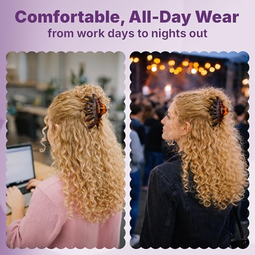Goody SlideProof Large Hair Clips, Stylish, Secure Grip Octopus Claw Clips for Thick Hair, Styling Accessories for All Occasions & Longer Lengths, Gifts for Women & Girls, Black & Tortoiseshell, 2 Ct