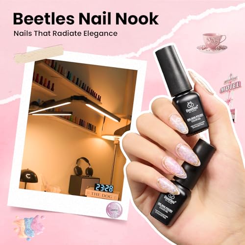 Beetles Nail Nook Gel Nail Polish Set - 119 PCS 100 Colors Gel Polish Kit Base Glossy Matte Glitter Top Coat Glitter Pearl Cat Eye White Red Pink Nude Uv Led Nails Easter Gift for Women