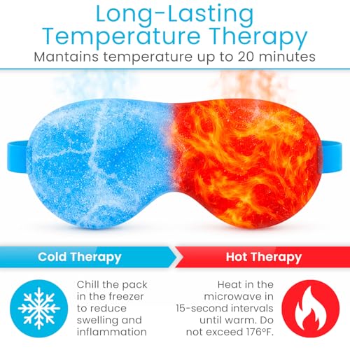 Arctic Flex Cold Eye Mask - Gel Ice Pack for Cool Sleeping, Dry Night Treatment - Reusable Hot Spa Therapy for Sleep, Skin Puffiness, Migraine