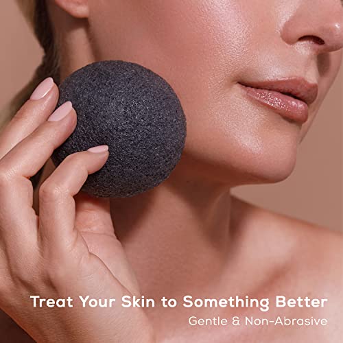 CSM Body Brush & Konjac Sponges (3-Pack) Bundle - Wet or Dry Body Brush - Reduce The Appearance of Cellulite, Dry Skin. Improves Circulation Facial Sponges - Cleanses Dirt, Oil, Dead Skin, and Makeup