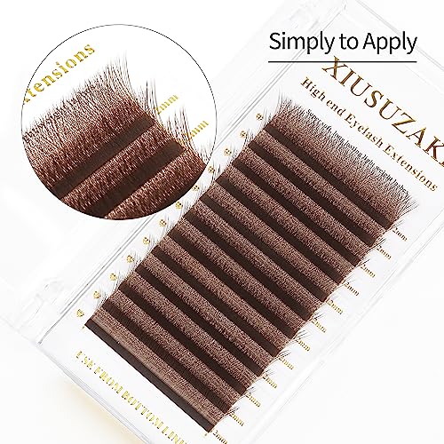 W Lash Extensions Supplies Brown 3D Eyelash Extensions 3 Tip W Shape 0.07mm Thickness C/D Curl Premade Fans Individual Lashes Matte Black Crisscross(W-Brown-3D-0.07-C,8-15mm Mix)