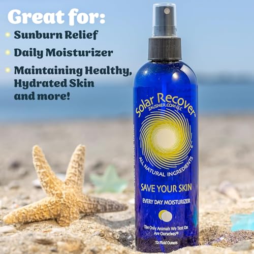 Solar Recover After Sun Moisturizing Spray (12 Ounce) - Hydrating Facial and Body Mist - 2460 Sprays of Sunburn Relief With Vitamin E and Calendula - Lotion Delivered in Water - Made in the USA