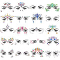 SIQUK 20 Sets Face Jewels Stick on Face Gems Rave Face Jewel Stickers Rhinstone Face Crystal Eye Jewels for Festival Rave Carnival Party