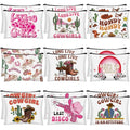 Reginary 18 Pcs Cowgirls Makeup Bag Disco Western Cosmetic Bag with Zippers Cowgirl Gifts Disco Party Favors Pouch for Women Girls Birthday Stuff Supplies