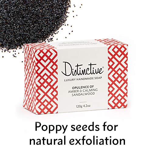 Luxury Handmade Soap - Natural Soap Bar fragranced with Opulence of Amber and Calming Sandalwood - Palm Oil Free, No Preservatives, Plastic Free, Never tested on Animals (1)