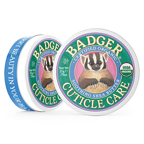 Badger Cuticle Cream, Deep Hydration for Dry, Cracked Cuticles & Hangnails, 100% Organic Cuticle Balm with Rich Shea Butter for Strong, Healthy Nails, Non-Greasy Cuticle Oil, .75oz Tin, 3-Pack
