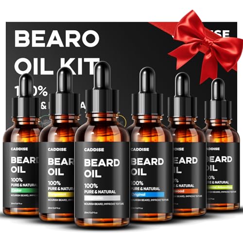 Beard Oil Set ? 6 Unique Scents, All-Natural Ingredients for a Healthy, Nourished Beard, Idea Gift for Men Birthdays, Father¡¯s Day & Christmas.