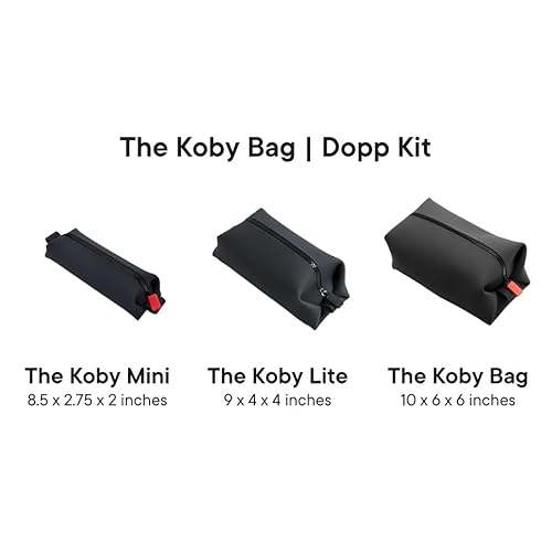 TOOLETRIES The Koby Mini Kit - Silicone Toiletry Organizer, Bathroom Travel Bag - Features Heavy-Duty Zipper, Leak Resistance, Easy to Clean - Charcoal