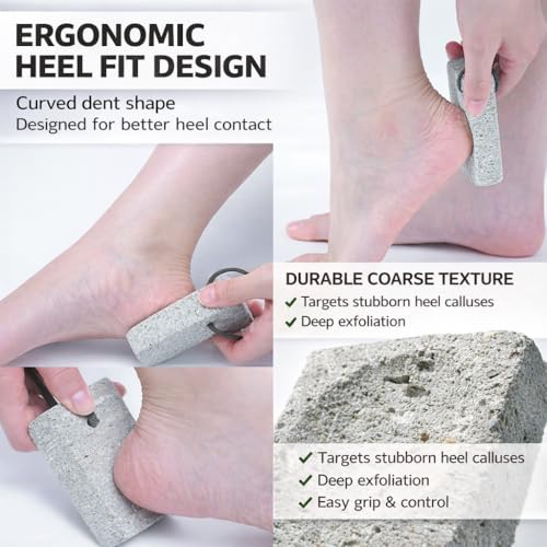 Pumice Stone, Natural [Made in Japan] Ergonomic Shape, Extra Fine Texture, Hard & Cracked Skin Callus Remover for Men, Women, Kids and Gifts.(2pcs Set(Coarse/Fine Smooth))