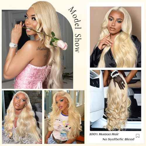 26 Inch 13x6 Lace Front Wig Human Hair 200 Density Blonde Wig Human Hair 613 HD Lace Frontal Wigs 100% Real Human Hair Easily Stained No Tangle No Shedding Longer life
