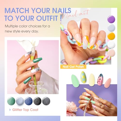 ROSALIND 80PCS Gel Polish Set, 75 Colors Gel Nail Polish with Glossy Matte Glitter Top Coat Base Coat Multi-Colred u v Nail Polish Kit Soak Off Nail Set for Women