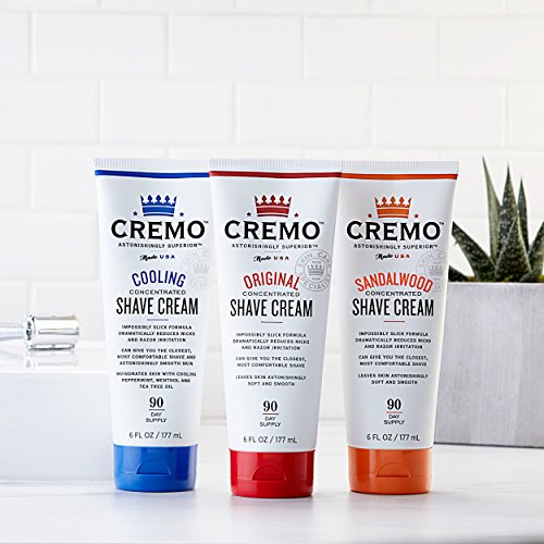 Cremo Barber Grade Sandalwood and Original Shave Cream Bundle, Ultra-Slick Shaving Cream for Men Fights Nicks and Razor Burn, 2 x 6 Fl Oz