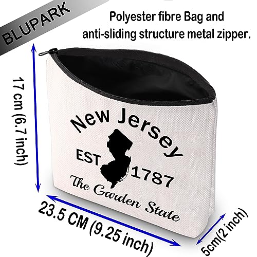NJ State Cosmetic Bag Independence Gift New Jersey Est 1787 The Garden State Travel Makeup Bag Freedom Gift (New Jersey)