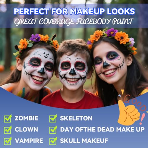 Yellow Face Body Paint,Water Based Face Painting Special Effects For SFX Cosplay Costumes Art Theater Halloween Makeup