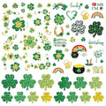 160pcs St Patricks Day Temporary Tattoos Glitter Shamrock Face Tattoos Clover Body Stickers for Irish Party Favors Parades Accessories Saint Patricks Day Decorations(st160)