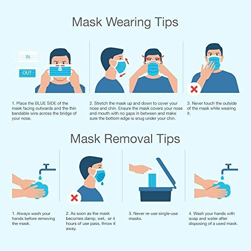 Face Mask, 100 Count (Blue)