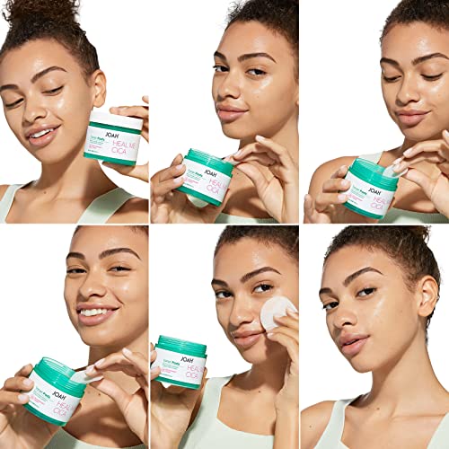 JOAH Heal Me CICA Face Toner Pads, Centella Asiatica for Soothing, Calming, Balancing Sensitive and Irritated Skin, Korean Skincare, Cruelty-Free pH 5.5, Hypoallergenic, 50 Pads