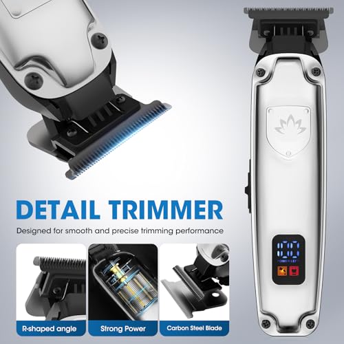 Bell+Howell Vacutrim Deluxe Cordless Mens Beard Trimmer, Rechargeable Electric Shaver with 20 Trim Setting and Built-in Vacuum for Mustache, Sideburns. Facial Hair, Black, 7.5", As Seen On TV
