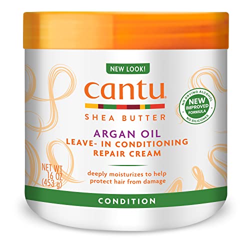 Cantu Leave-In Conditioning Repair Cream with Argan Oil, 16 oz (Packaging May Vary) & Moisturizing Curl Activator Cream with Shea Butter for Natural Hair, 12 fl oz