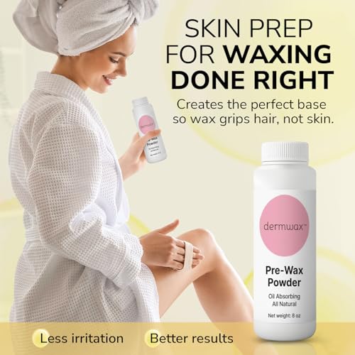 Pre Wax Powder 8 oz ? Talc Free Powder to Prepare & Protect Skin for a Smooth Base ? Absorbs Oils & Moisture - Fragrance & Aluminum-Free ? With Corn Starch, Sodium Bicarbonate, Hydrated Silica