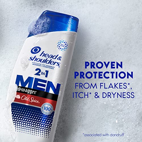 Head and Shoulders Mens 2 in 1 Dandruff Shampoo and Conditioner, Anti-Dandruff Treatment, Old Spice Swagger for Daily Use, Paraben Free, 12.5 oz