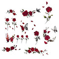 Temporary Tattoo Rose Red Flower for Women Body Arm Art Fake Fake Waterproof Tattoo Arm Hand Chest Shoulder Tattoo 11 Sheets