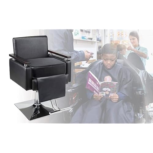 Salon Booster Seat Cushion for Hair Cutting Salon Leather Pads Large Size, Boat Booster Seat Cushion, Styling Chair Seat Booster, Barber Beauty Salon Spa Equipment Black