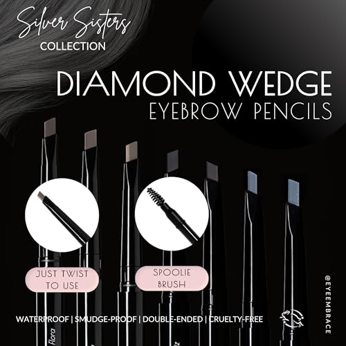 Eye Embrace Luna: Light Brown-Gray Eyebrow Pencil ? Waterproof, Double-Ended Automatic Angled Tip & Spoolie Brush, Cruelty-Free