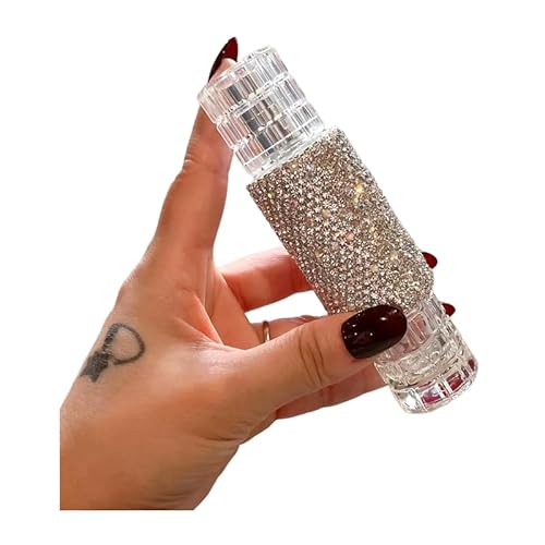 Luxury Rhinestone 30ML Refillable Perfume Bottle ? High-End Portable Large Capacity Glass Spray Bottle with Aluminum Atomizer (Silver)