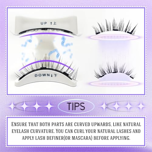 Magnetic Eyelashes With Applicator, Natural-looking, No Adhesive, No Eyeliner, Soft Comfortable Magnetic Lashes, Easy to Wear, Reusable (1Pair Eyelashes)
