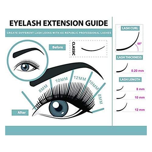 Eyelash Extensions C Curl 12mm Single Tray Mink Lash Of 1,000 Individual Eyelash Hairs With Eyelash Glue and Tweezer, Salon Eyelashes With Black Mink False Lashes