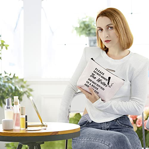 BLUPARK Writer Gift Author Gift Writer Cosmetic Bag Please Do Not Annoy The Writer Makeup Bag Writing Gift for Author (Do not annoy the Writer)