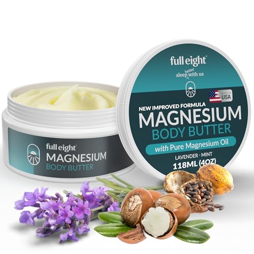 Magnesium Body Butter with Pure Magnesium Oil ? For Stiff Legs & Tight Muscles ? Rub for Leg Cramps, Muscle Soreness, Improved Sleep, & Foot Revitalization ? 4oz