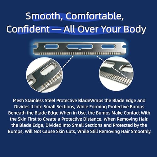 VEYLA Nick-Free VB12.1 Back Shaver for Men Back Hair and Body Wet or Dry Disposable Shaver Refill Replacement Cartridges Bundle. 4.9 Inch Extra-Wide Skin-safe Blades£¨2-pack£©